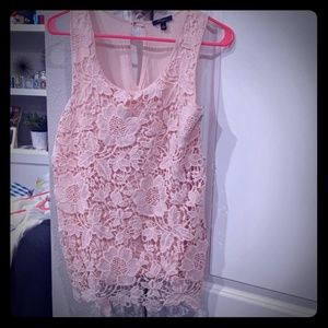 **4/$12** Pink lace front tank top